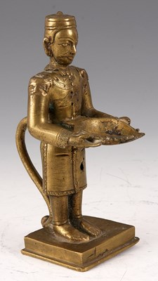 Lot 133 - ANTIQUE INDIAN BRONZE INCENSE BURNER formed as...