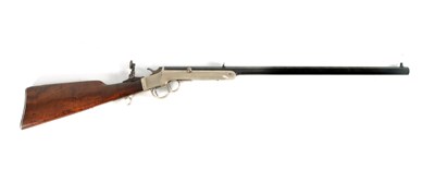Lot 412 - A 19TH CENTURY FRANK WESSON BREECH-LOADING TWO-TRIGGER RIMFIRE RIFLE