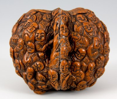 Lot 63 - A 19th CENTURY JAPANESE CARVED WALNUT...