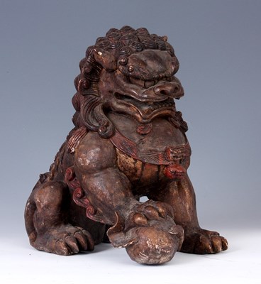Lot 178 - A 19TH CENTURY ORIENTAL PAINTED CARVED WOOD...