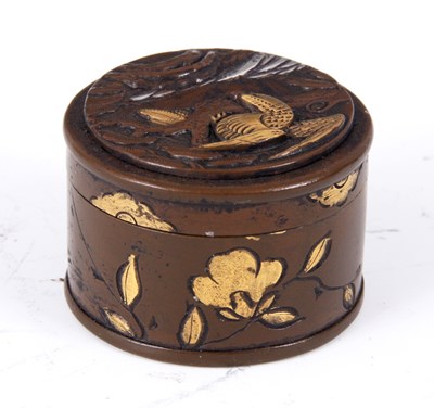 Lot 64 - A SMALL MEIJI PERIOD JAPANESE BRONZE PILL BOX...