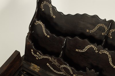 Lot 186 - AN UNUSUAL MID 19TH CENTURY MONGHYR ANGLO INDIAN HARDWOOD AND IVORY MARQUETRY INLAID WRITING BOX