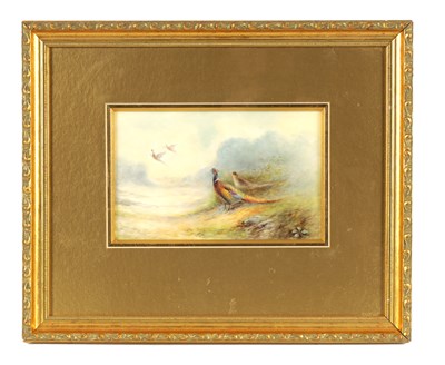 Lot 90 - JAMES STINTON. A ROYAL WORCESTER FRAMED RECTANGULAR PORCELAIN PLAQUE