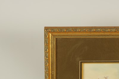 Lot 90 - JAMES STINTON. A ROYAL WORCESTER FRAMED RECTANGULAR PORCELAIN PLAQUE