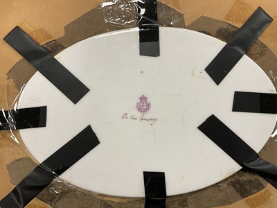 Lot 65 - JOHN STINTON. A ROYAL WORCESTER FRAMED OVAL PORCELAIN PLAQUE OF LARGE SIZE