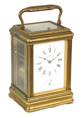 Lot 983 - DROCOURT, PARIS. A LATE 19TH CENTURY GRANDE SONNERIE GORGE CASED BRASS REPEATING CARRIAGE CLCOK