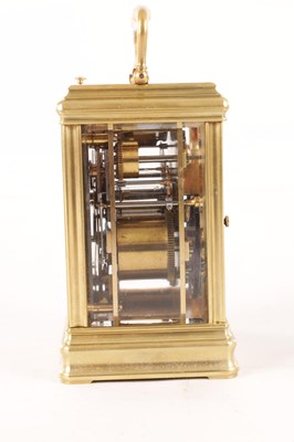 Lot 1468 - DROCOURT, PARIS. A LATE 19TH CENTURY GRANDE SONNERIE GORGE CASED BRASS REPEATING CARRIAGE CLOCK