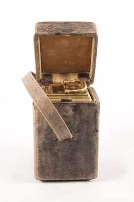 Lot 1468 - DROCOURT, PARIS. A LATE 19TH CENTURY GRANDE SONNERIE GORGE CASED BRASS REPEATING CARRIAGE CLOCK