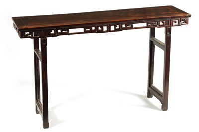Lot 135 - A 19TH CENTURY CHINESE HARDWOOD ALTAR TABLE OF GOOD COLOUR AND PATINA