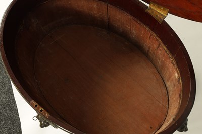 Lot 1061 - A GOOD GEORGE III OVAL MAHOGANY CELLARETTE