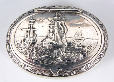 Lot 233 - A 19th CENTURY CONTINENTAL SILVER TOBACCO BOX...