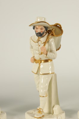 Lot 31 - A GROUP OF SIX LATE 19TH CENTURY HADLEY'S WORCESTER FIGURES FROM THE CRIES OF LONDON SERIES