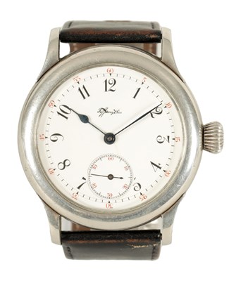 Lot 334 - A 20TH CENTURY OVERSIZED SILVER WRISTWATCH BY TIFFANY & CO. NEW YORK NUMBERED 71622