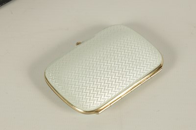 Lot 278 - A FINE LATE 19TH CENTURY SILVER GILT AND GUILLOCHE ENAMEL CIGARETTE CASE IN ORIGINAL LEATHER BOX RETAILED BY E.LENOIR PARIS