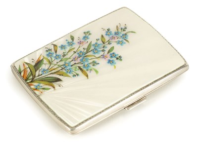 Lot 296 - A MID 20TH CENTURY SILVER AND GUILLOCHE ENAMEL LADIES CIGARETTE CASE