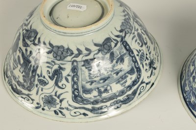 Lot 114 - TWO 18TH CENTURY CHINESE BLUE AND WHITE PORCELAIN BOWLS