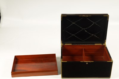 Lot 557 - A MASSIVE 19TH CENTURY BRASS MOULDED CALAMANDER DESPATCH BOX
