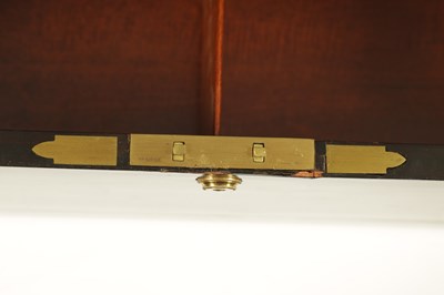 Lot 557 - A MASSIVE 19TH CENTURY BRASS MOULDED CALAMANDER DESPATCH BOX