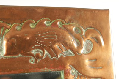 Lot 527 - AN ARTS AND CRAFTS NEWLYN SCHOOL STYLE COPPER FRAMED MIRROR