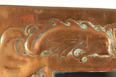 Lot 527 - AN ARTS AND CRAFTS NEWLYN SCHOOL STYLE COPPER FRAMED MIRROR