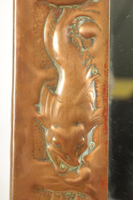 Lot 527 - AN ARTS AND CRAFTS NEWLYN SCHOOL STYLE COPPER FRAMED MIRROR