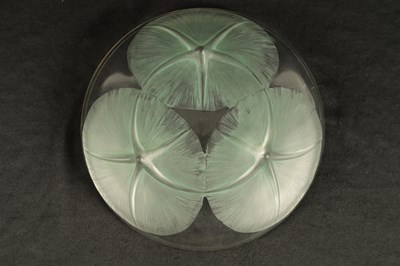 Lot 20 - A FRENCH RENE LALIQUE ‘VOLUBILIS’ OPALESCENT GREEN STAINED GLASS DISH