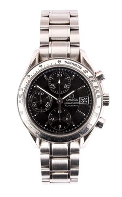 Lot 227 - A GENTLEMAN'S STEEL OMEGA SPEEDMASTER...