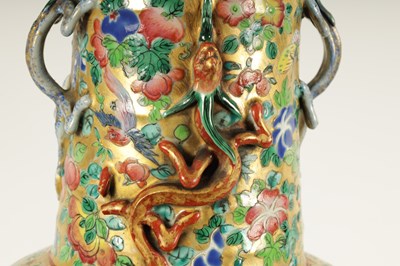 Lot 164 - A LARGE 19TH CENTURY CHINESE FAMILLE ROSE PORCELAIN VASE