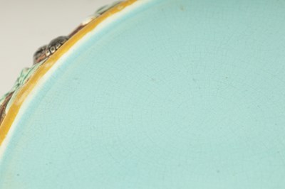Lot 48 - A 19TH CENTURY JOSEPH HOLDCROFT LARGE MAJOLICA CHEESE DISH AND COVER
