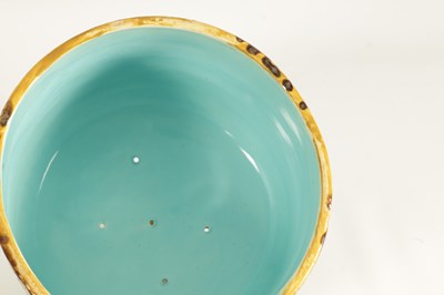 Lot 48 - A 19TH CENTURY JOSEPH HOLDCROFT LARGE MAJOLICA CHEESE DISH AND COVER
