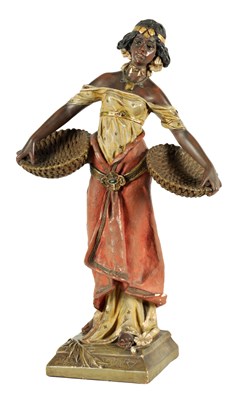 Lot 93 - A 20TH CENTURY URIELA TERRACOTTA POLYCHROME FIGURE