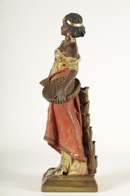 Lot 93 - A 20TH CENTURY URIELA TERRACOTTA POLYCHROME FIGURE