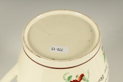 Lot 34 - AN EARLY 19TH CENTURY CREAMWARE PRESENTATION JUG
