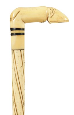 Lot 438 - A 19TH CENTURY WHALEBONE WALKING STICK