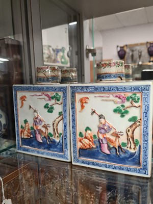 Lot 152 - A SET OF THREE 19TH CENTURY CHINESE FAMILLE ROSE PORCELAIN TEA CADDIES