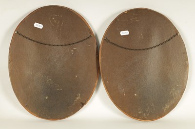 Lot 129 - A PAIR OF LATE 19TH CENTURY CHINESE CARVED BOXWOOD OVAL MIRRORS