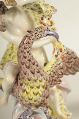 Lot 86 - A PAIR OF 18TH CENTURY BOW PORCELAIN FIGURES OF JUPITER AND JUNO