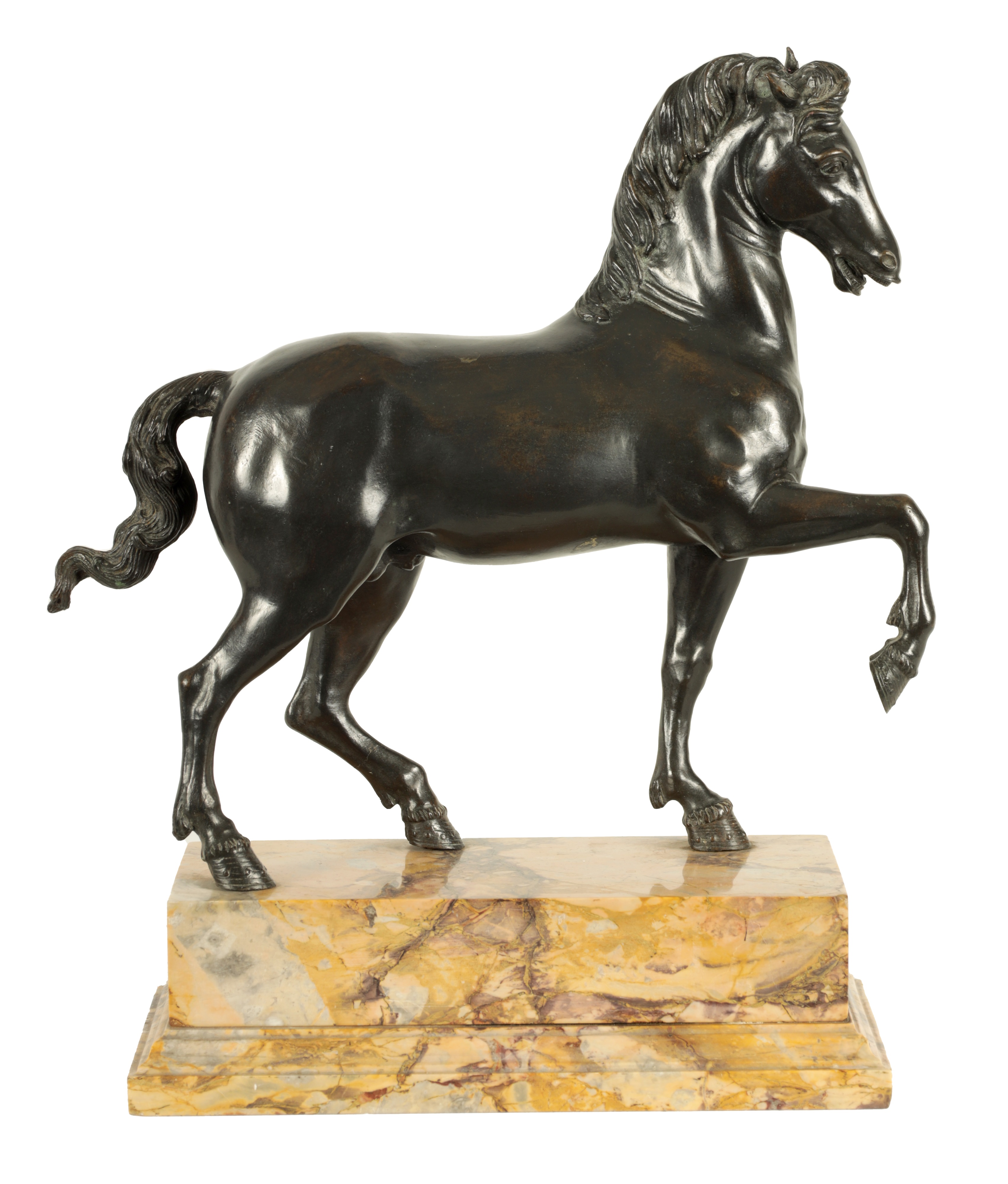 Lot 699 18th or 19th century Italian bronze sculpture of a prancing horse