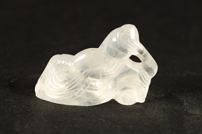 Lot 185 - A CHINESE CARVED ROCK CRYSTAL FIGURE