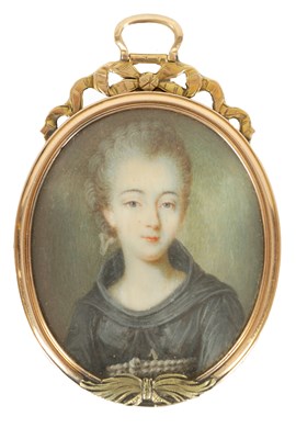 Lot 260 - AN 18TH CENTURY FRENCH MINIATURE PORTRAIT OF MADAME DU BARRY