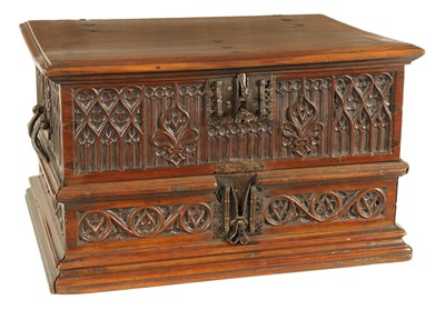 Lot 580 - A 16TH/17TH CENTURY SPANISH WALNUT GOTHIC TABLE CABINET