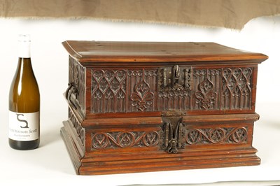 Lot 580 - A 16TH/17TH CENTURY SPANISH WALNUT GOTHIC TABLE CABINET