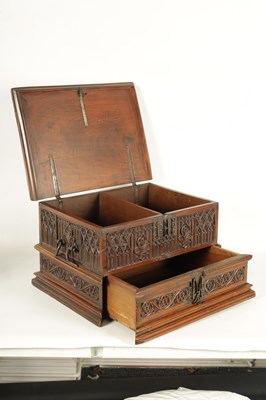 Lot 580 - A 16TH/17TH CENTURY SPANISH WALNUT GOTHIC TABLE CABINET