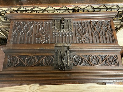 Lot 580 - A 16TH/17TH CENTURY SPANISH WALNUT GOTHIC TABLE CABINET