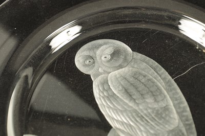 Lot 13 - A SET OF 12 20TH CENTURY STEUBEN GLASS WORKS ORNITHOLOGICAL GLASS PLATES