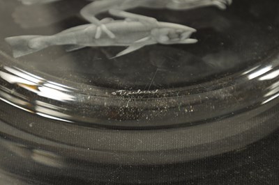 Lot 13 - A SET OF 12 20TH CENTURY STEUBEN GLASS WORKS ORNITHOLOGICAL GLASS PLATES