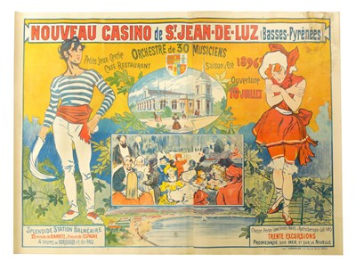 Lot 881 - A LARGE VINTAGE FRENCH CASINO ADVERTISING POSTER
