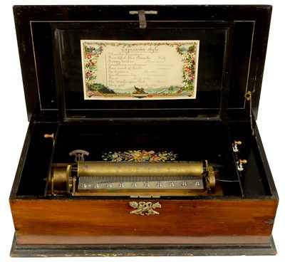 Lot 293 - A LARGE LATE 19TH CENTURY 10-AIR SWISS CYLINDER MUSIC BOX