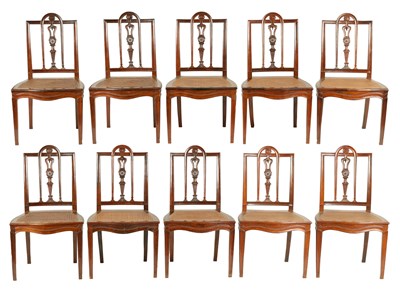 Lot 721 - A SET OF TEN 19TH CENTURY ANGLO-INDIAN ROSEWOOD CHAIRS