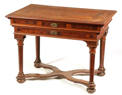 Lot 738 - AN EARLY 18TH CENTURY ITALIO-AUSTRIAN WALNUT CENTRE TABLE